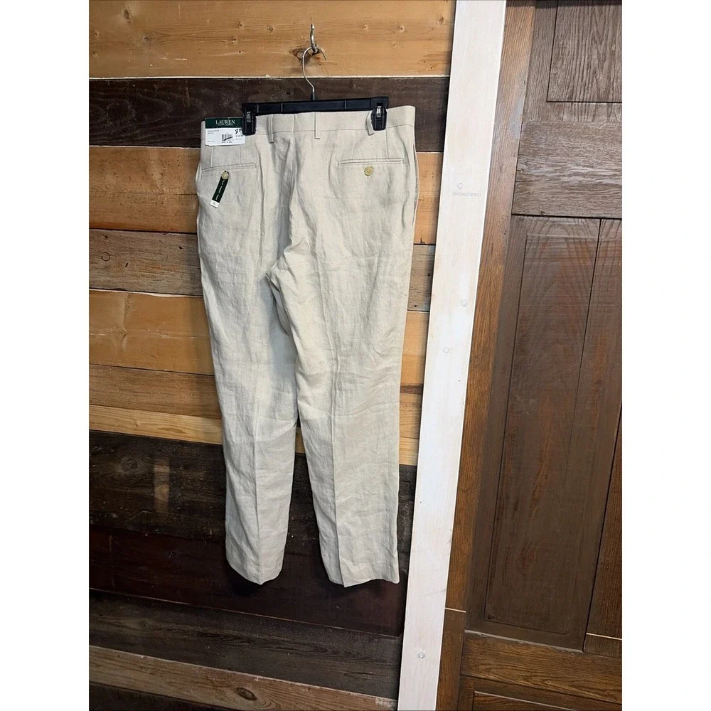 Lauren Ralph Lauren Mens Neville Straight 100% Linen Dress Pants 35X30 - Picture 6 of 12